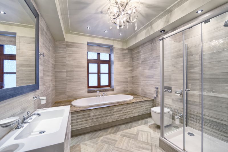 Luxurious Bathtub Area with Accent Tiles