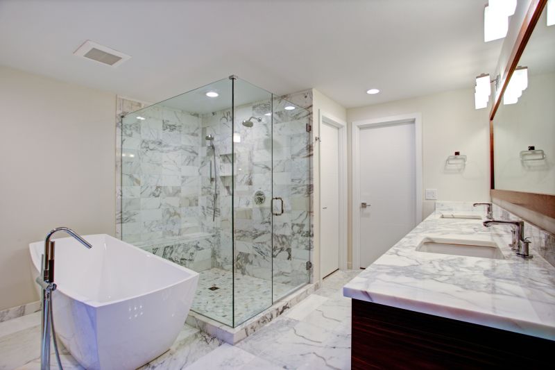 Luxurious Shower Area with Glass Doors